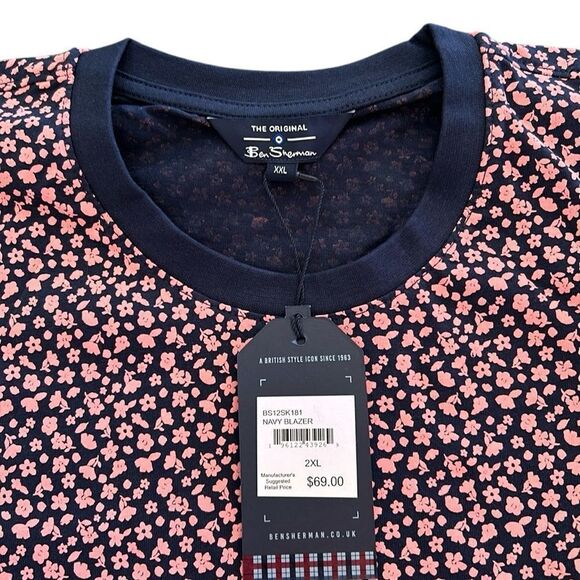 NEW Ben Sherman Mens Navy Blue Tee - Picture 1 of 9